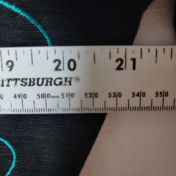 Silk Land Womens Silk Blazer Sz XL Button Up Lined Embroidered Black Floral - Picture 7 of 10